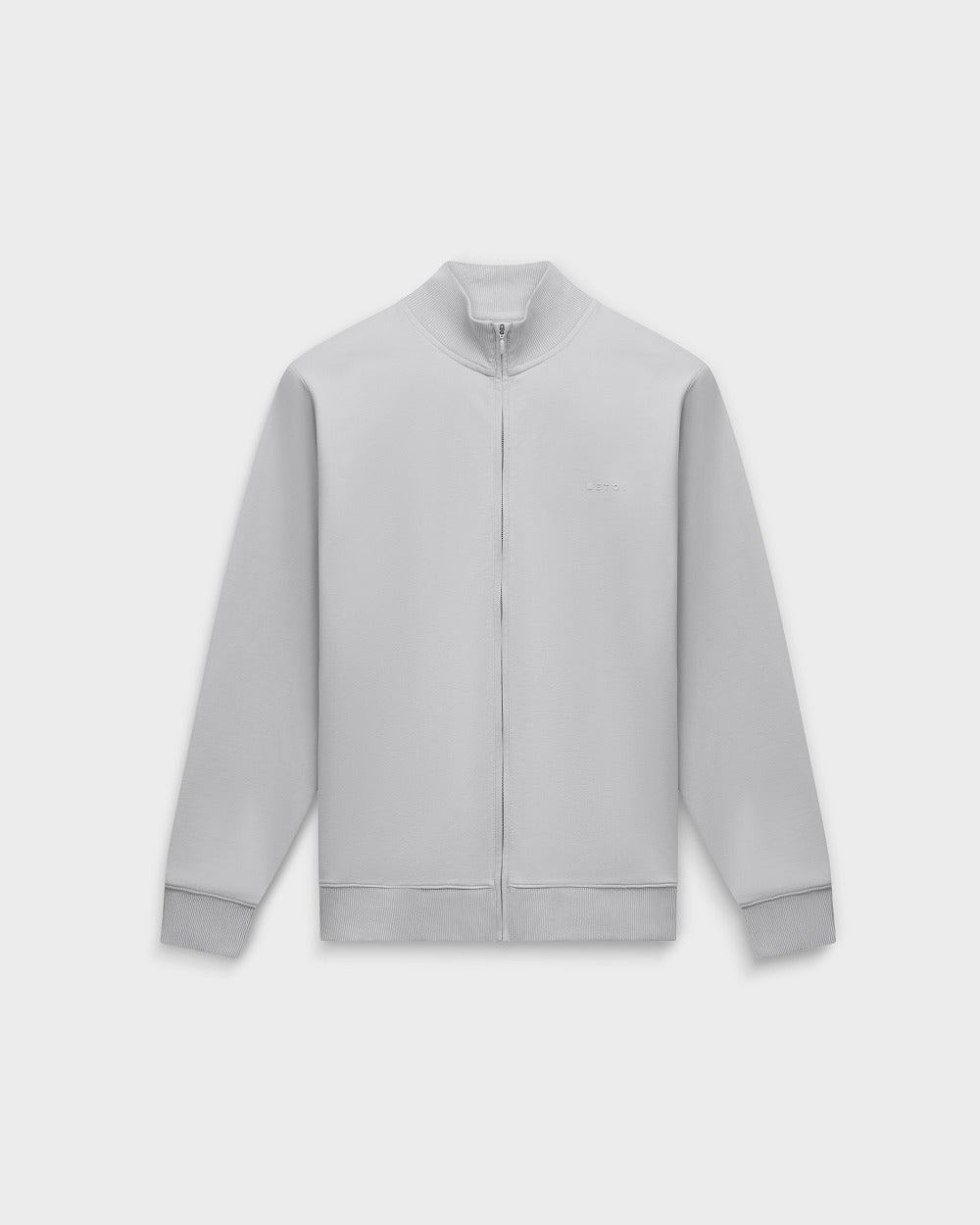 ZS 03 Marked Cement Grey – full zip sweatshirt in grey stretch cotton