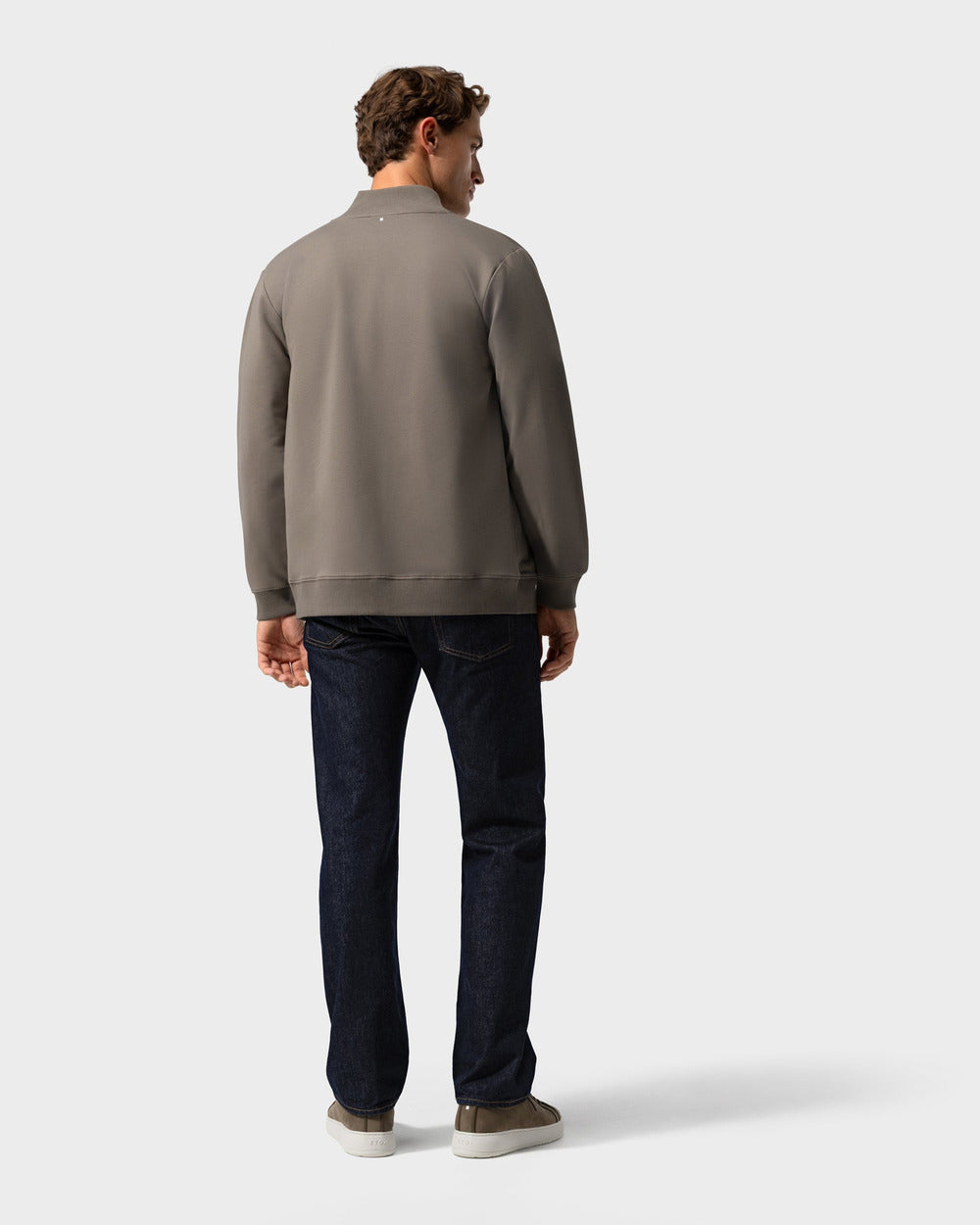 ZS 03 Marked Desert Taupe – full zip sweatshirt in taupe stretch cotton, photo 10